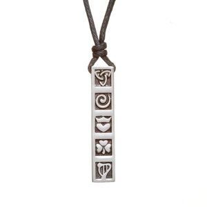 Mystery of Ireland Pewter Necklace - Adjustable Black Cord